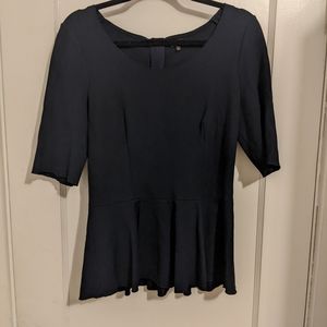 Aritzia - Babaton, navy blue peplum top, size L